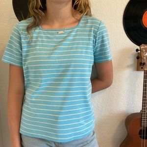 Striped blue and white shirt